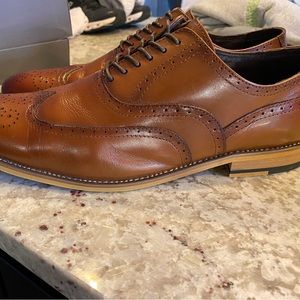 Stacy Adams Cognac Dunbar in size 11, worn once for a wedding.